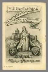 Affranchissement de la ville d'Auxerre 1223. VIIe centenaire 1923 R. Jacquellin