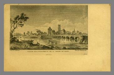Petite vue d'Auxerre et de la porte du Pont A.P.D.R.
