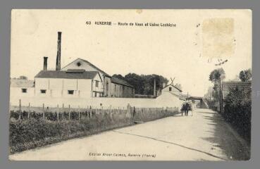 63 Auxerre. Route de Vaux et usine Lechiche Arnon-Calmus Auxerre