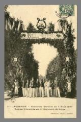 111. Auxerre. Concours musical de 5 août 1906, Arc de Triomphe du 4ème Régiment de Ligne Nordmann Auxerre