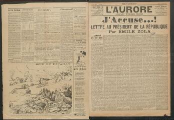 L’Aurore, n° 87, 13 janvier 1898 « J’accuse... ! Lettre au président de la République » par Émile Zola