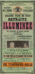 « À l’occasion des fêtes du centenaire de 1789, grande fête de nuit connue sous le nom de retraite illuminée » : programme. Exemplaire vert.