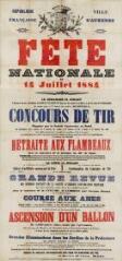 « Fête nationale du 14 juillet 1884 » : programme.