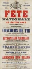 « Fête nationale du 14 juillet 1884 » : programme.