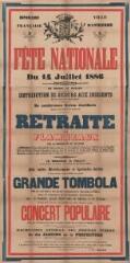 « Fête nationale du 14 juillet 1886 » : programme.