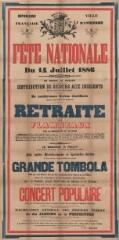 « Fête nationale du 14 juillet 1886 » : programme.