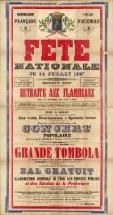 « Fête nationale 14 juillet 1887 » : programme.