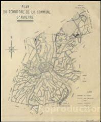 « Plan du territoire de la commune d'Auxerre » routes, sentiers, chemins ruraux.