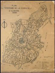« Plan du territoire de la commune d'Auxerre » routes, sentiers, chemins ruraux, voies urbaines. 1:20 000e
