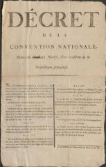 Célébration de l'exécution de Louis XVI : décret de la Convention nationale.