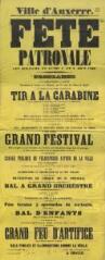 « Fête patronale les dimanche et lundi 1er et 2 août 1869 » : programme.