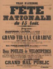 « Fête nationale du 15 août » [1869] : programme.