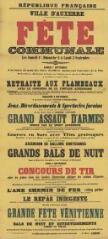 « Fête communale les samedi 1er, dimanche 2 et lundi 3 septembre » [1883] : programme.