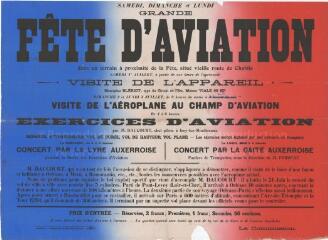 « Grande fête d’aviation » [samedi 1er, dimanche 2 et lundi 3 juillet 1911] : programme.