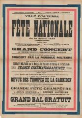 « Fête nationale du 14 juillet 1925 » : programme.