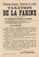 « Taxation de la farine » : arrêté du préfet de l’Yonne.