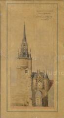 « Ville d'Auxerre. Projet de restauration de la tour de l'horloge » par Paul Boeswillwald.