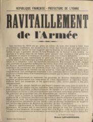 « Ravitaillement de l’armée » : avis de Gabriel Letainturier, préfet de l’Yonne.