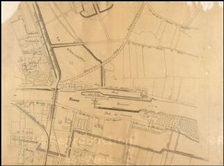 Plan d'Auxerre (en 10 feuilles) [centre-ville nord (Saint-Germain), rue de la Maladière, ocrerie de Brichoux, rive droite]