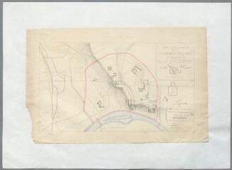 Carte topographique du système de collines sur lequel est bâtie la ville d'Auxerre 1871