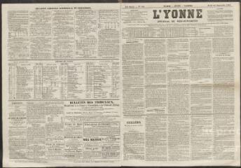 L'Yonne : journal du département, n° 116, jeudi 24 septembre 1863