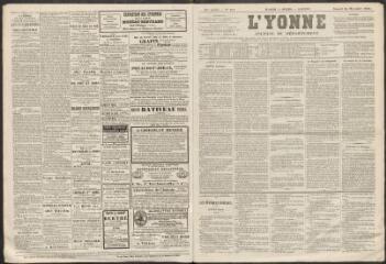 L'Yonne : journal du département, n° 157, samedi 26 décembre 1863