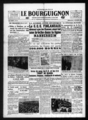 Le Bourguignon : grand quotidien régional illustré de la démocratie radicale-socialiste, n° 42, dimanche 11 février 1940