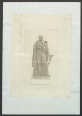 Gravure représentant la statue de Louis-Nicolas Davout (Davoust ?) (1770-1823), maréchal de France, duc d'Auerstaedt, prince d'Eckmuhl
