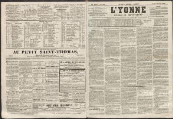 L'Yonne : journal du département, n° 122, jeudi 8 octobre 1863