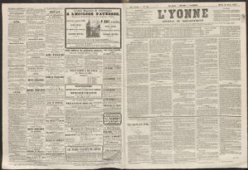 L'Yonne : journal du département, n° 72, mardi 16 juin 1863