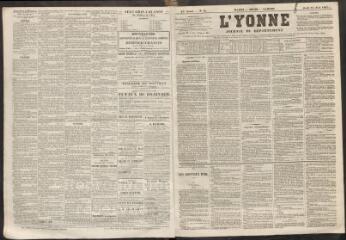 L'Yonne : journal du département, n° 76, jeudi 25 juin 1863