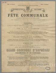 Fête communale. En souvenir de l'affranchissement de la ville d'Auxerre, en 1223. Les samedi 2, dimanche 3 et lundi 4 août 1879.
