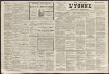 L'Yonne : journal du département, n° 121, mardi 6 octobre 1863