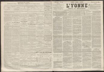 L'Yonne : journal du département, n° 101, samedi 22 août 1863