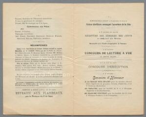 Grand Concours d'Orphéons, Harmonies, Fanfares, trompettes, Estudiantinas. Le dimanche 5 août 1906.