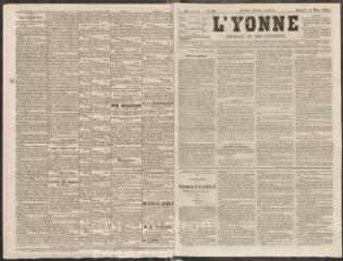 L'Yonne : journal du département, n° 32, samedi 14 mars 1863