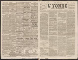 L'Yonne : journal du département, n° 39, mardi 31 mars 1863