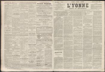 L'Yonne : journal du département, n° 91, jeudi 30 juillet 1863