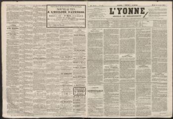 L'Yonne : journal du département, n° 45, mardi 14 avril 1863