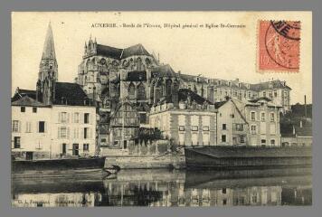 1 vue  - Auxerre. Bords de l\'Yonne. Hôpital général et Église St-Germain (ouvre la visionneuse)