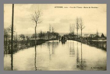 1 vue  - Auxerre. Crue de l\'Yonne de 1910, route de Monéteau (ouvre la visionneuse)