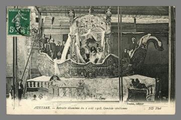 1 vue  - 9. Auxerre. Retraite illuminée du 2 août 1908 : Gondole Vénitienne (ouvre la visionneuse)