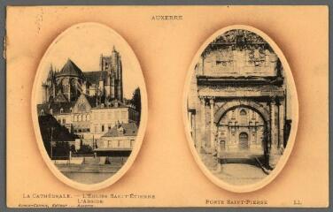 1 vue  - Auxerre. La cathédrale. L\'église Saint-Étienne. L\'Abside. Porte Saint-Pierre. (ouvre la visionneuse)