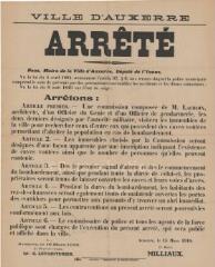 1 vue  - Création d\'une commission pour recenser les abris : arrêté du maire d’Auxerre. (ouvre la visionneuse)