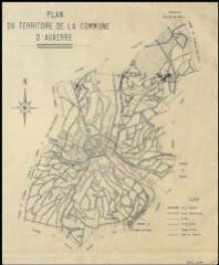 1 vue  - « Plan du territoire de la commune d\'Auxerre » routes, sentiers, chemins ruraux. (ouvre la visionneuse)