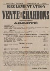 1 vue  - « Réglementation de la vente des charbons » : arrêté du préfet de l’Yonne. (ouvre la visionneuse)