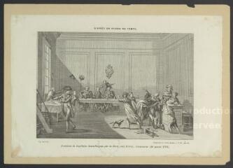 1 vue  - Représentation de l\'assassinat de Louis-Michel Le Peletier, comte de Saint-Fargeau, par Paris (ouvre la visionneuse)