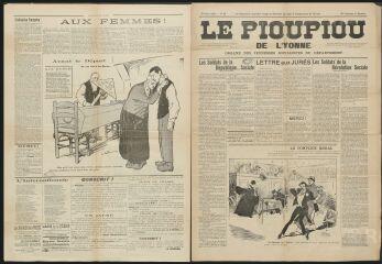3 vues  - Le Pioupiou de l’Yonne : organe des jeunesses socialistes du département, n° 14, février 1911 (ouvre la visionneuse)