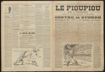 3 vues  - Le Pioupiou de l’Yonne : organe des jeunesses socialistes du département, n° 15, septembre 1911 (ouvre la visionneuse)