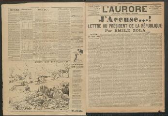 3 vues  - L’Aurore, n° 87, 13 janvier 1898 « J’accuse... ! Lettre au président de la République » par Émile Zola (ouvre la visionneuse)